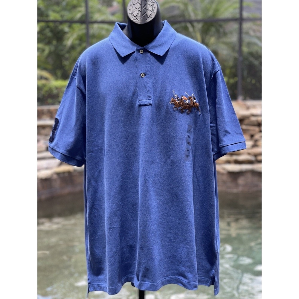 Polo Ralph Lauren Men's Big & Tall Blue Cotton Golf Polo Shirt 2XB New